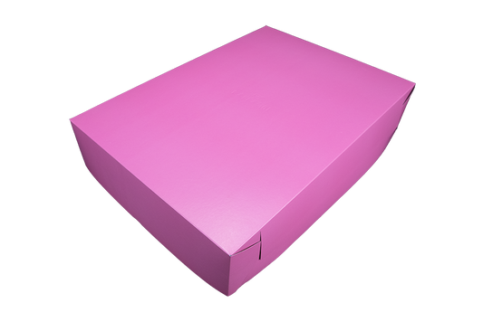 Southern Champion 19.5" X 14" X 4" Bakery Tray Pink, Non-Window, Lock-Corner 100 / cs. Manufacturer reference photo.