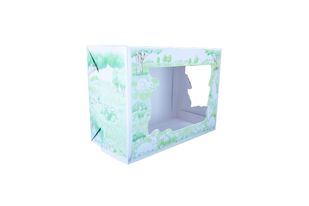 Southern Champion 7.5" X 5" X 10" Window Bakery Box Bunny Design 100 / cs. Manufacturer reference photo.