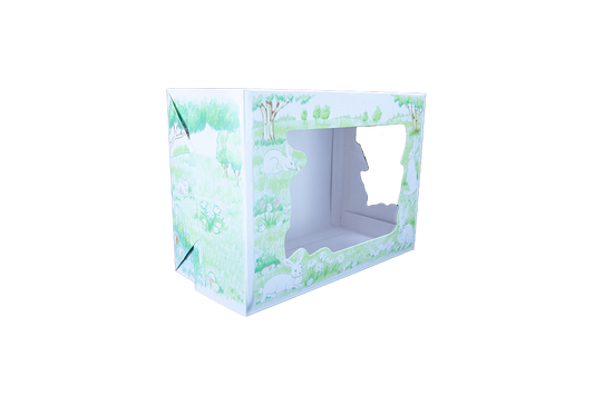 Southern Champion 7.5" X 5" X 10" Window Bakery Box Bunny Design 100 / cs. Manufacturer reference photo.