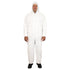 Hospeco Saftey Zone Coverall Zipper Front Medium, White, Elastic Wrists 25 / cs