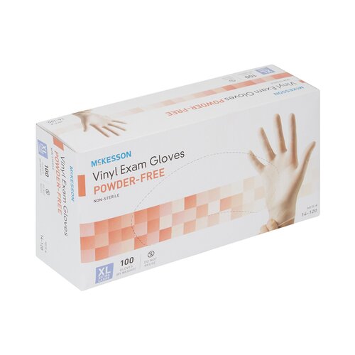 Exam Glove McKesson NonSterile Vinyl Standard Cuff Length Smooth Clear Not Rated