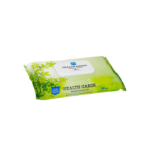 Hospeco Health Gards Adult Wipe Unscented, 8" x 12", White 12 / 50 cs — manufacturer reference photo; confirm listed selling unit