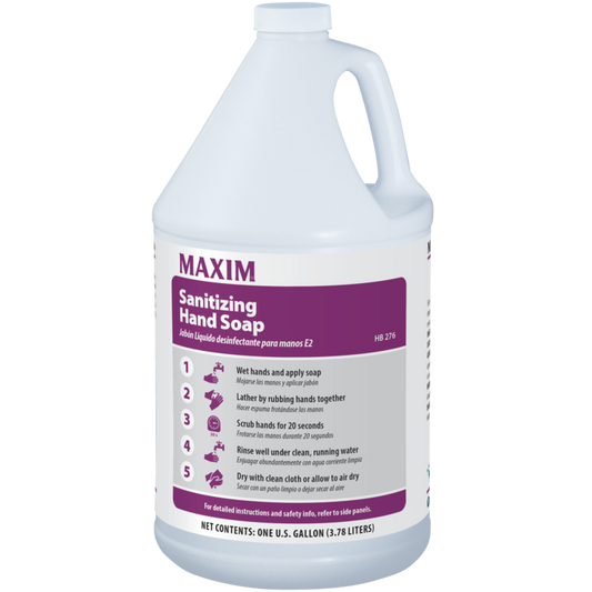 Midlab Inc. Maxim Sanitizing Hand Soap 1 Gallon, No Scent, HB276 4 / cs; current official Midlab manufacturer photo matched to this product and container size. Packaging and branding may vary; selling quantity is as specified in the listing.
