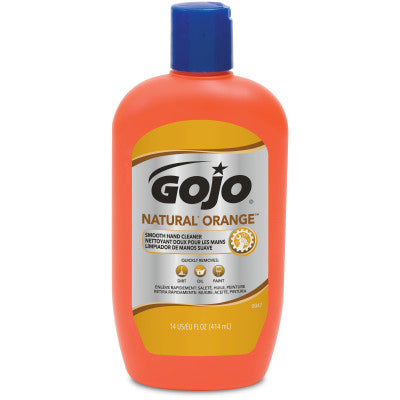 Gojo Natural Orange Smooth Hand Cleaner 14 oz. Squeeze Bottle, Citrus Scent 12 / cs; exact manufacturer SKU photo. 