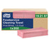 Essity Tork Foodservice Cleaning Towel Pink/White 21.5" x 12" , 1/4 Fold 200 / cs