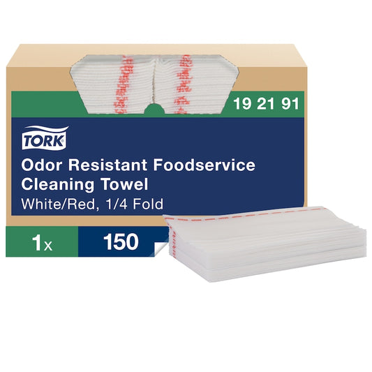 Essity AM FOODSRV WIPER WHITE / RED 1/4F 1 / 150 cs