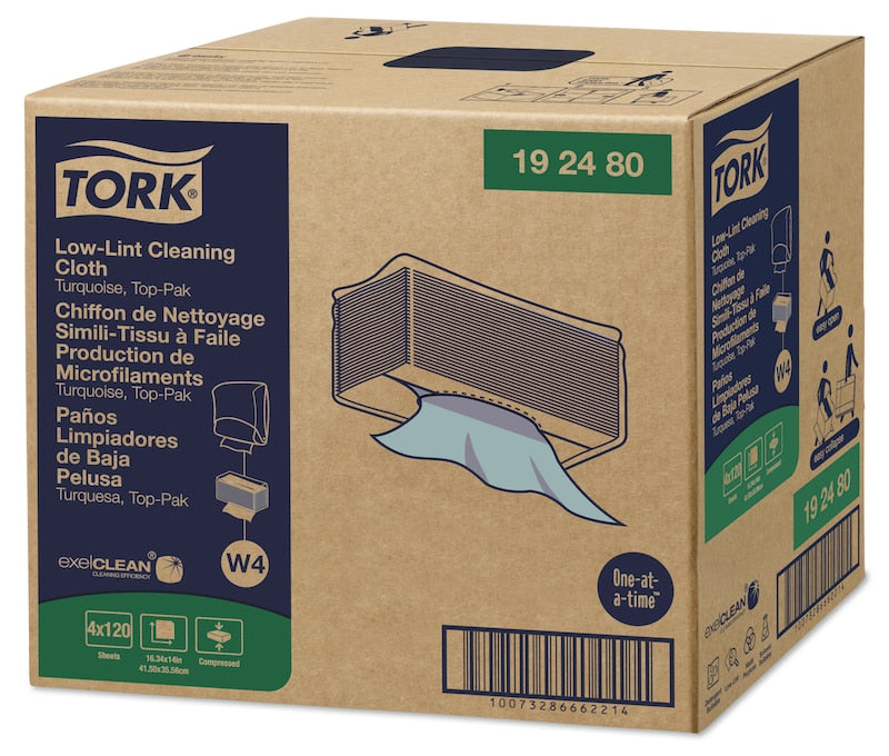 Essity Tork Low-Lint Cleaning Cloth Top-Pak, 1 ply, Refill 4 / 120 cs