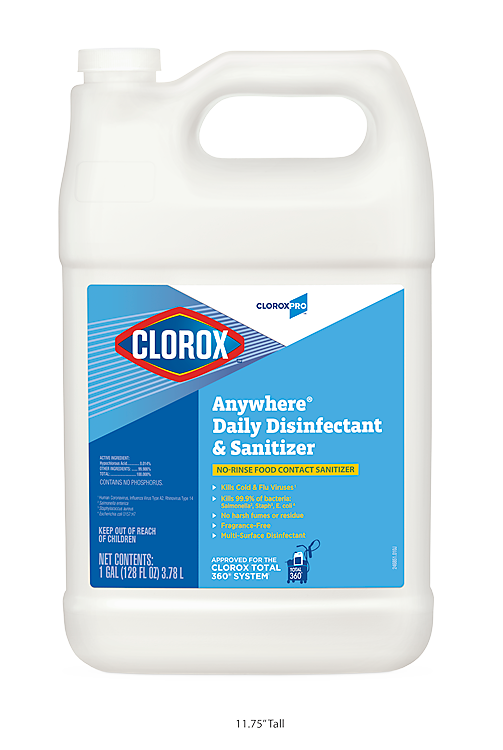 Clorox Anywhere Hard Surface Sanitizer 128 fl oz. No-Rinse Food Contact 4 / cs