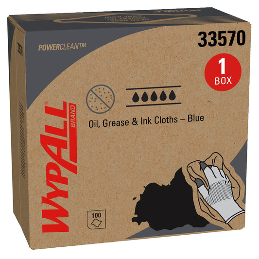 Kimberly Clark KIMTECH PREP KIMTEX Wipers Blue 8.8" x 16.8" 5 / 100 cs; current official Kimberly-Clark manufacturer photo, code 33570. Branding and packaging may vary. Contents or accessories shown are included only as specified in the listing.