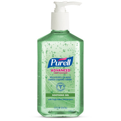 Gojo Purell Instant Hand Sanitizer /Aloe 12 oz Pump Bottle 12 / case; exact manufacturer SKU photo. 