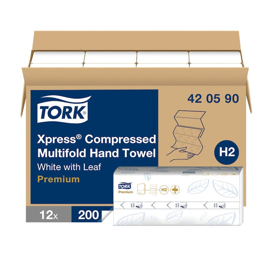 Essity Tork Xpress H2 Paper Towel Refill Comp. Multifold , White 200 Sheets 12 / cs