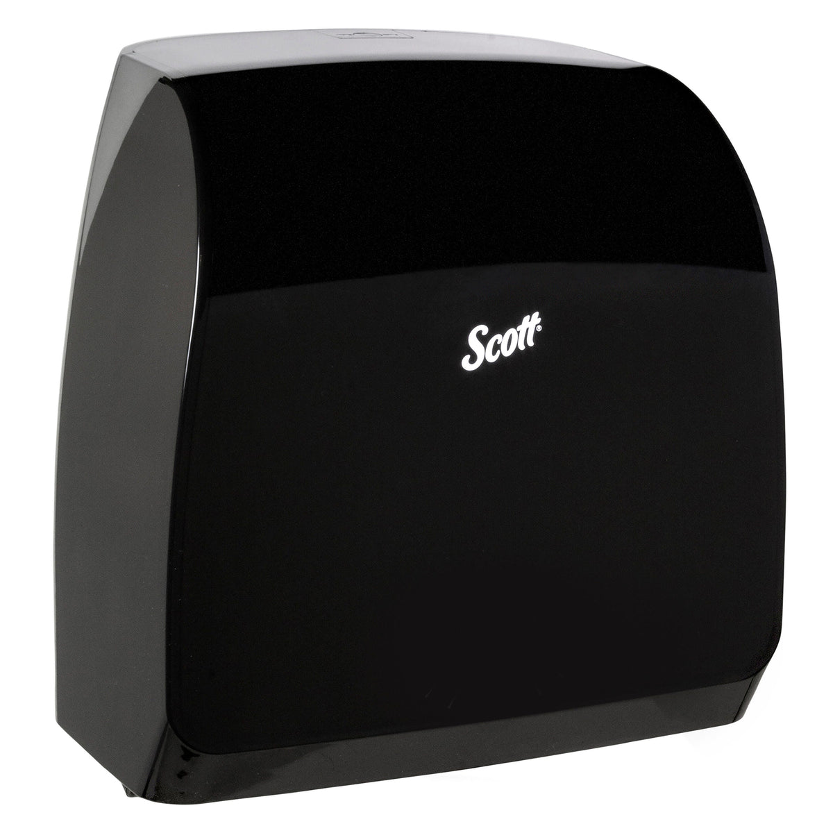 Kimberly Clark Scott Slimroll Towel Dispenser Black , Orange Core , Manual 1 / cs; current official Kimberly-Clark manufacturer photo, code 47092. Branding and packaging may vary. Contents or accessories shown are included only as specified in the listing.