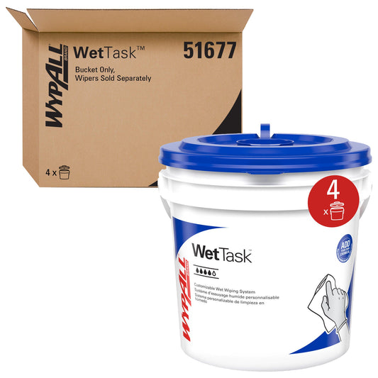 Kimberly Clark Bucket for WetTask System White 4 / cs; current official Kimberly-Clark manufacturer photo, code 51677. Branding and packaging may vary. Contents or accessories shown are included only as specified in the listing.