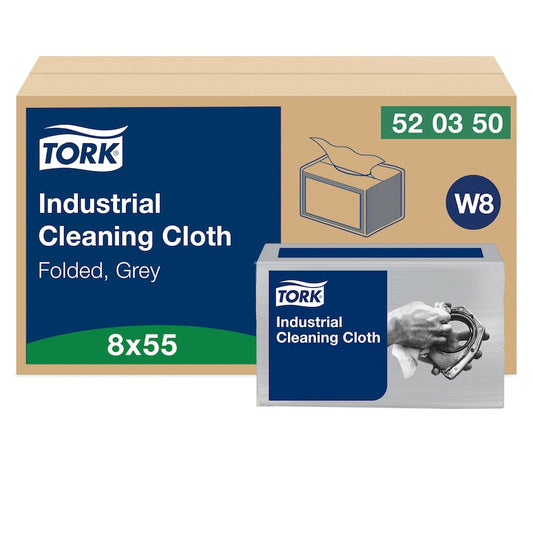 Essity Tork Industrial Cleaning Cloth Gray, 15.2" X 12.6", 1-Ply 8 / 55 cs