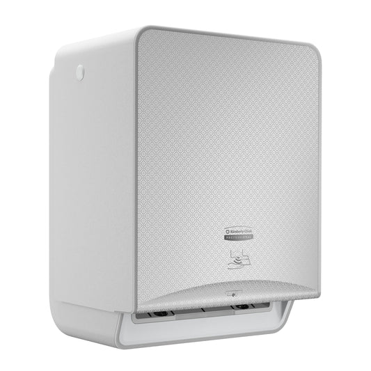 Kimberly Clark Icon Automatic Roll Towel Dispenser w/ Silver Mosaic Faceplate 1 / cs; current official Kimberly-Clark manufacturer photo, code 53691. Branding and packaging may vary. Contents or accessories shown are included only as specified in the listing.