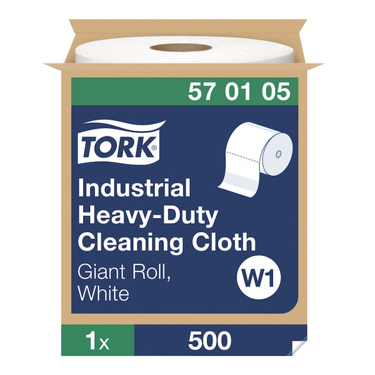 Essity Heavy Duty Cleaning Cloth Giant Roll W1 White 1 / 500 cs