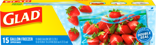 Clorox Glad Zipper Freezer Storage Bag 1 Gallon 12 / 15 cs