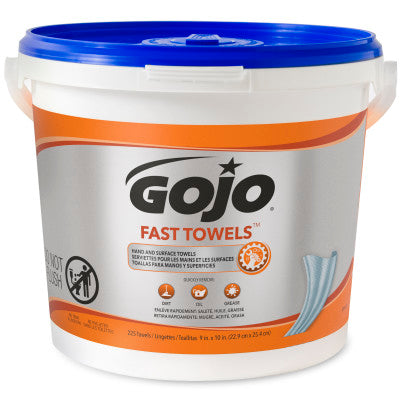 Gojo Fast Towels Bucket 225 Count, Fresh Citrus Scent 2 / cs; exact manufacturer SKU photo. 