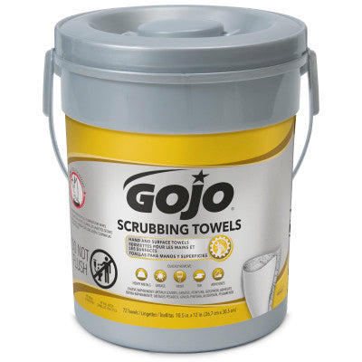 Gojo Scrubbing Towels Bucket 72 Count Fresh Citrus Scent 6 / cs; exact manufacturer SKU photo. 