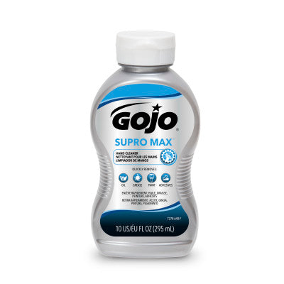Gojo Supro Max Hand Cleaner 10 oz Squeeze Bottle 8 / cs; exact manufacturer SKU photo. 