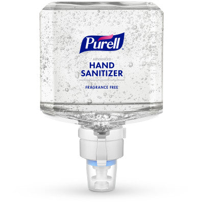 Gojo Purell Advanced Hand Sanitizer 1200 mL Gel ES8 Clear , Scent Free 2 / cs; exact manufacturer SKU photo. 