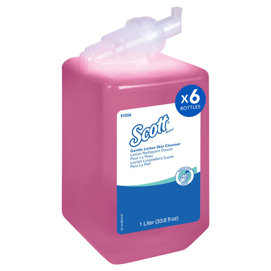 Kimberly Clark KLEENEX Gentle Lotion Skin Cleanser Floral / Pink 1 Liter 6 / cs; current official Kimberly-Clark manufacturer photo, code 91556. Branding and packaging may vary. Contents or accessories shown are included only as specified in the listing.