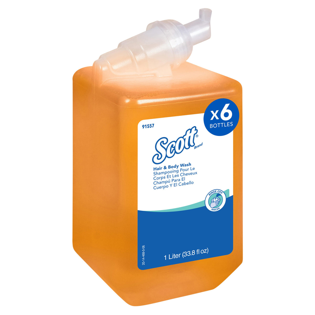 Kimberly Clark Kleenex Hair & Body Wash Yellow / Citrus 1 Liter 6 / cs; current official Kimberly-Clark manufacturer photo, code 91557. Branding and packaging may vary. Contents or accessories shown are included only as specified in the listing.