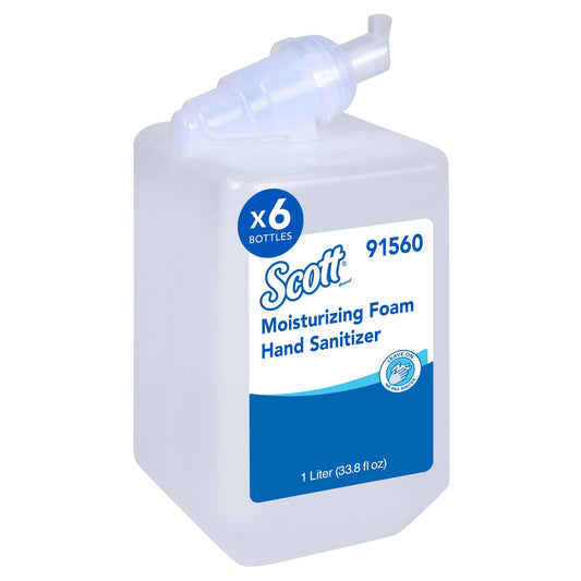 Kimberly Clark Kleenex Foam Hand Sanitizer Moisturizing 1.0 L Clear Fresh 6 / cs; current official Kimberly-Clark manufacturer photo, code 91560. Branding and packaging may vary. Contents or accessories shown are included only as specified in the listing.