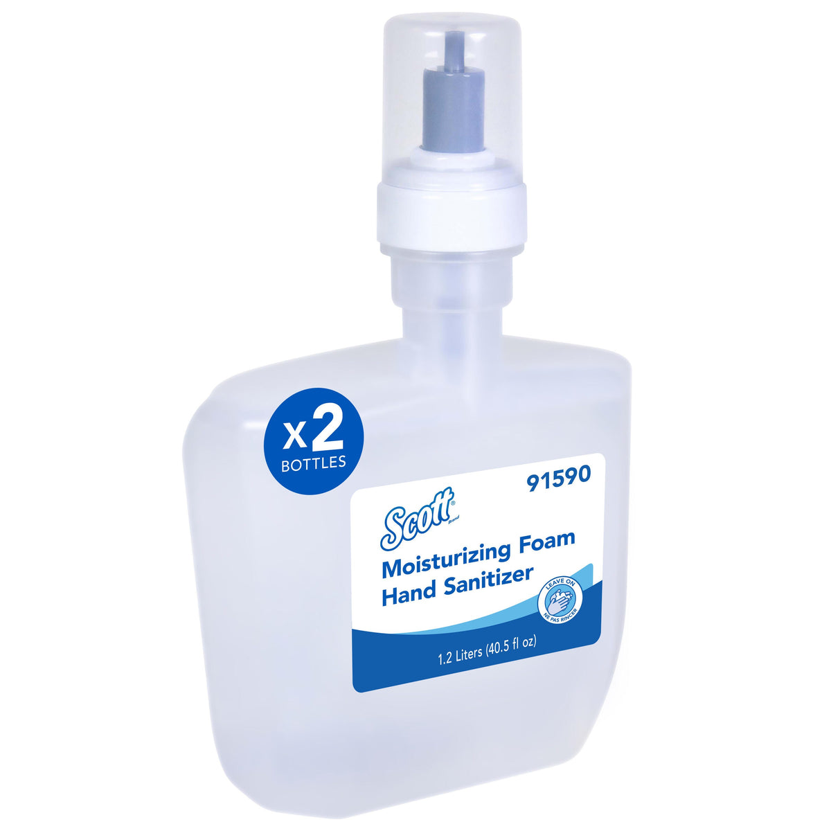 Kimberly Clark Kleenex Foam Hand Sanitizer Moisturizing Clear Fresh 1.2 Liter 2 / cs; current official Kimberly-Clark manufacturer photo, code 91590. Branding and packaging may vary. Contents or accessories shown are included only as specified in the listing.