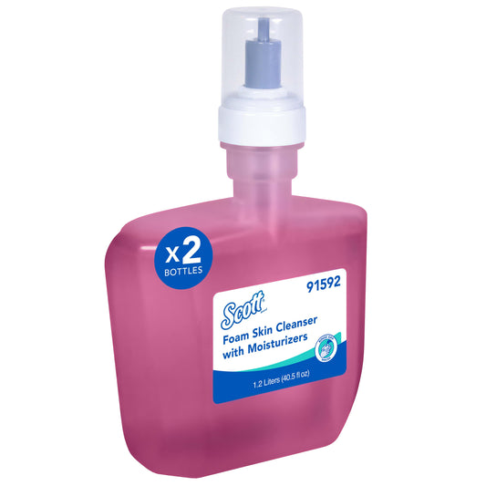 Kimberly Clark Kleenex Foam Skin Cleanser w/ Moisturizers 1.2 L Pink Floral 2 / cs; current official Kimberly-Clark manufacturer photo, code 91592. Branding and packaging may vary. Contents or accessories shown are included only as specified in the listing.