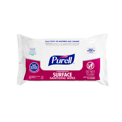 Gojo Purell Foodservice Surface Sanitizing Wipes 72 Count 12 / cs; exact manufacturer SKU photo. 