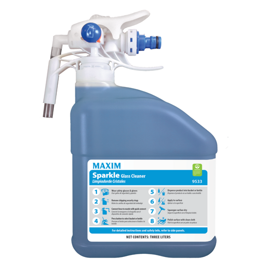 Midlab Inc. Sparkle Glass Cleaner 3 Liters EDS System , No Scent 2 / cs; current official Midlab manufacturer photo matched to this product and container size. Packaging and branding may vary; selling quantity is as specified in the listing.