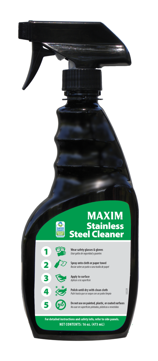 Midlab Inc. Nattura Stainless Steel Cleaner 16 oz., Light Orange Scent 6 / cs; current official Midlab manufacturer photo matched to this product and container size. Packaging and branding may vary; selling quantity is as specified in the listing.
