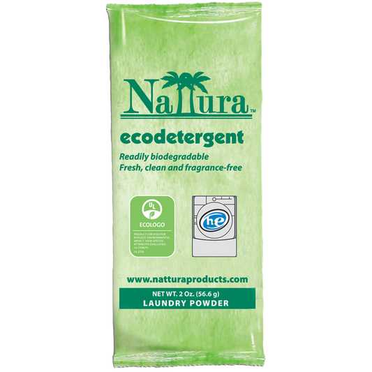 Midlab Inc. Nattura Eco Detergent Packet 2 oz., No Scent, 9574 156 / cs; official Midlab photo of the matching individual unit. Packaging may vary; case quantity is as listed.