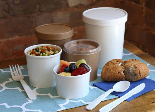 AmerCareRoyal Paper Food Container White, 32 oz. 20 / 25 cs; illustrative manufacturer/supplier catalog image, see description.