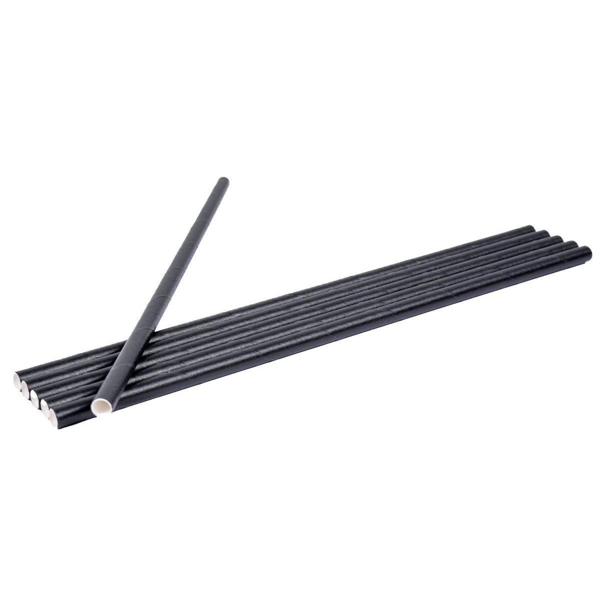 AmerCareRoyal 7.75" Jumbo Paper Straw Black, Wrapped 12 / 500; manufacturer item reference photograph