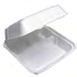 Novolex - Pactiv 9X9X3.5 3 Comp White Foam Hinged Dual Tab Container 150 / cs