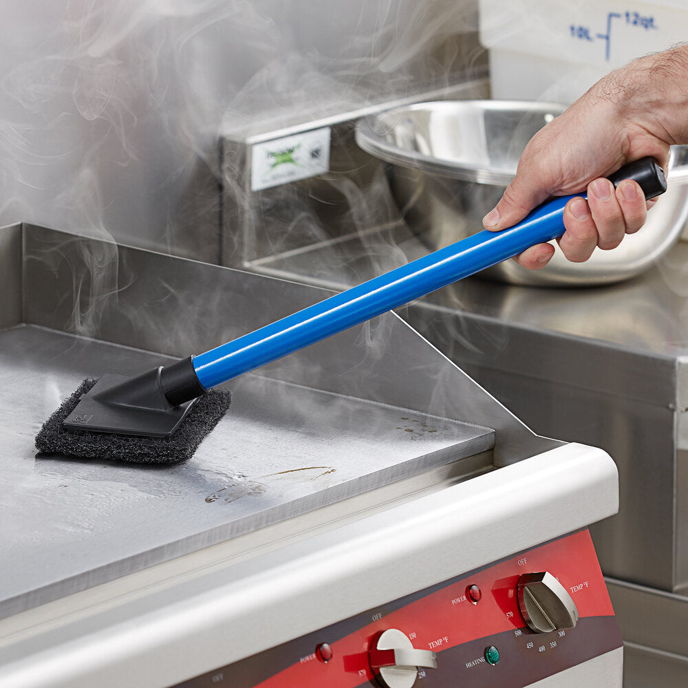 Reference image only; actual product specifications and packaging may vary. ACS Grill Pad Holder 16.5" Blue 24 / cs