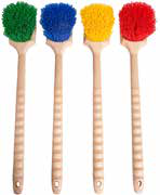 Reference image only; actual product specifications and packaging may vary. ACS Long Handle Brush Poly Yellow 6 / cs