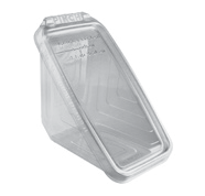 Anchor Packaging Safe Pinch Hinged Sandwich Wedge Clear 7" X 4" Tamper-Evident 300 / cs; exact manufacturer catalog photo.