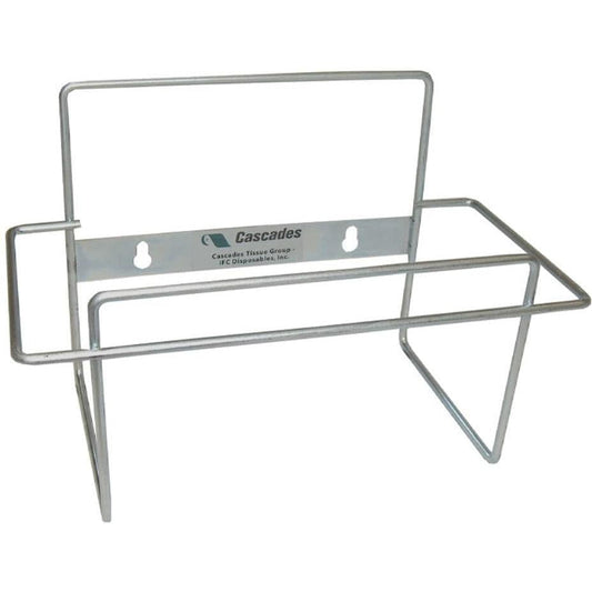 Cascades PRO Tuff-Job Wire Wall Dispenser Mount Silver, For Pop-Up Boxes 12 / cs — Representative Cascades PRO product-type photo. Pictured model, dimensions, sheet format, packaging and quantity may differ; refer to this listing for supplied specifications. Dispensers exclude paper refills unless listed.