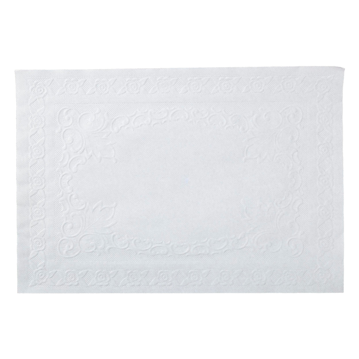 AmerCareRoyal White Placemat Linen Embossing Straight Edge 1000 / cs; manufacturer item reference photograph