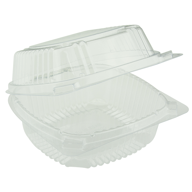 Novolex - Pactiv 5-3/4x6x3 Clear 20oz Hinged 1 Comp Cont Earth Choice 500 / cs; manufacturer item reference photograph