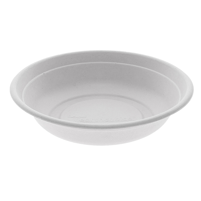 Novolex - Pactiv 8" Compostable Fiber-Blend Bowl 24 oz White PFAS Free 400 / cs; manufacturer item reference photograph