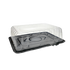 Novolex - Pactiv 1/4 Sheet Cake Black Base 4.25 RoseDome 50 / cs