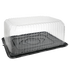 Novolex - Pactiv 1/4 Sheet Cake Container APET Black Base w/6" Fluted Dome 60 / cs