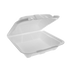 Novolex - Pactiv 9x9x3.5 White Economy Foam Hinged 1 Compartment Dual Tab Container 150 / cs