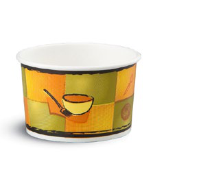 Chinet 8 / 10 oz Paper Soup / Hot Food Cup Stock Print "Streetside" 250 / cs; Representative supplier photo of the same product type. Size, color, design, compartments, accessories and pack quantity shown may differ; this listing's specifications apply.