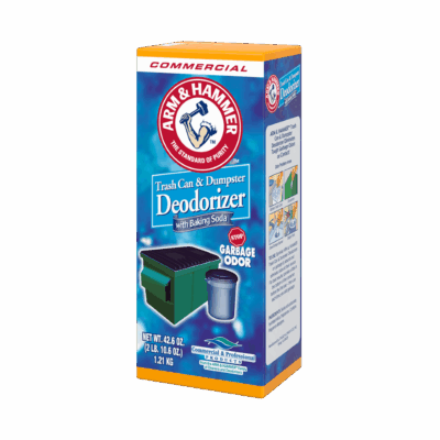 Church & Dwight Trash Can & Dumpster Deodorizer 42.6 oz. 9 / cs — Representative photo of the same brand and product type. Pictured size, scent, formulation, packaging and quantity may differ. Refer to this listing and the supplied product label for specifications and use instructions.