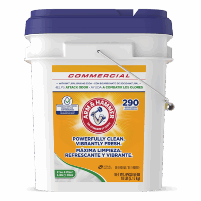 Church & Dwight Arm & Hammer Powder Detergent 18 lb ~290 Med. Loads Free & Clear 1 Pail — Representative photo of the same brand and product type. Pictured size, scent, formulation, packaging and quantity may differ. Refer to this listing and the supplied product label for specifications and use instructions.